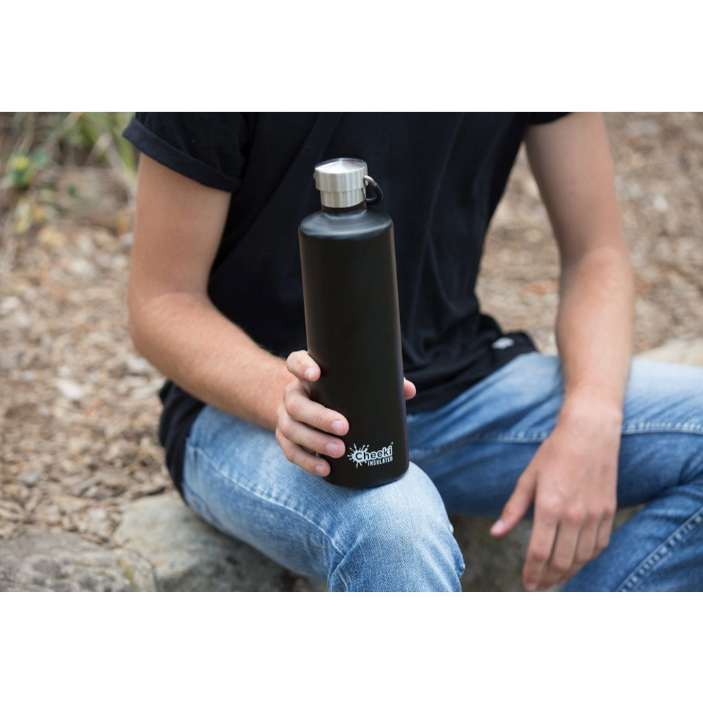 Cheeki Insulated Stainless Steel bottle - Matte Black 1Ltr image 1