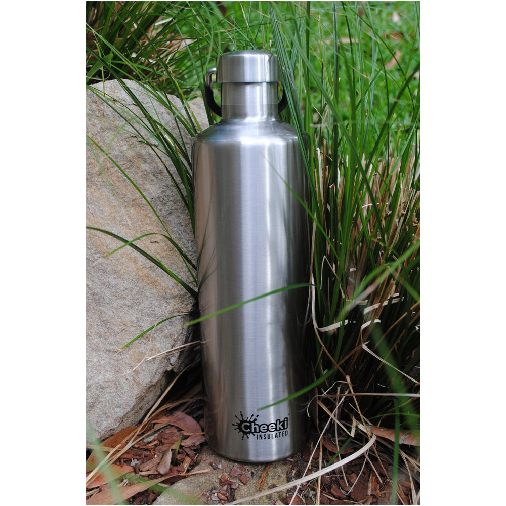 Cheeki Insulated Stainless Steel bottle - Silver 1Ltr image 1