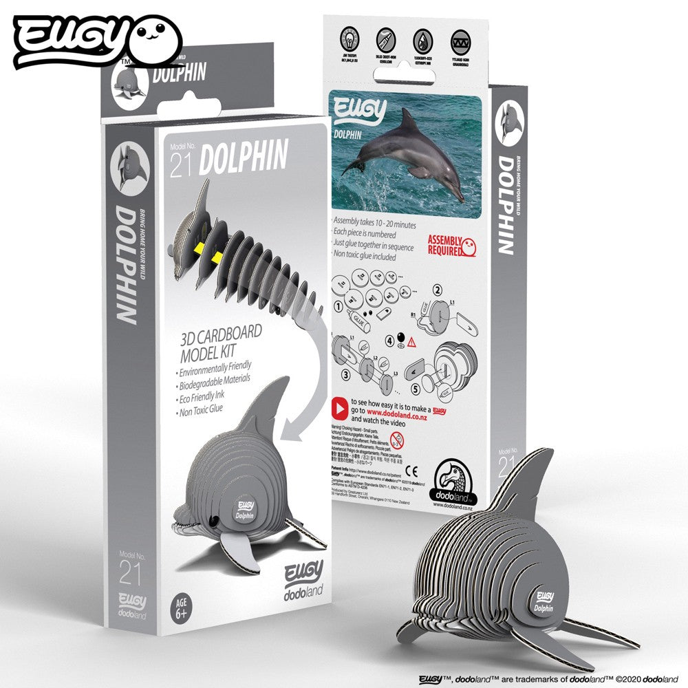 Eugy 3D Cardboard Model Kit - Dolphin image 1