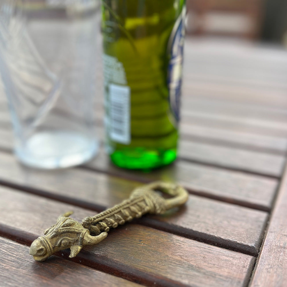 Brass Tribal Bull Bottle Opener image 1