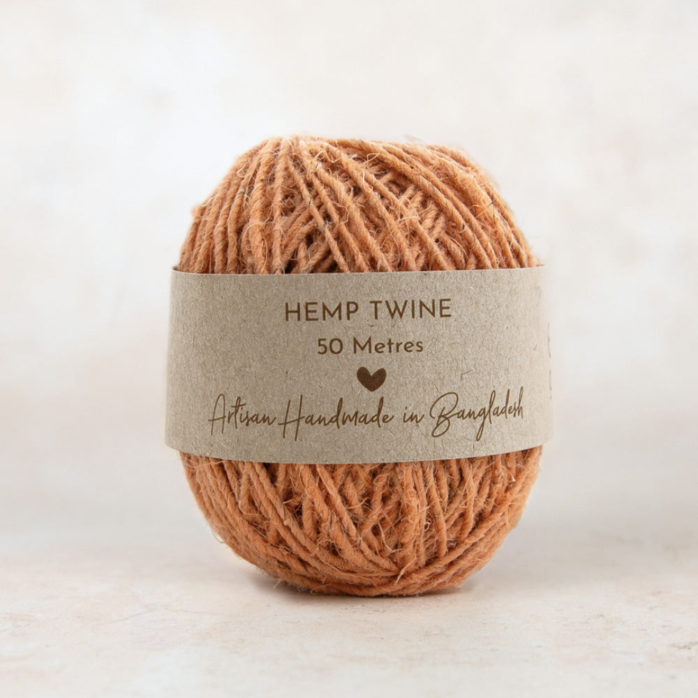 Fair Trade Handspun Hemp Twine 50m Peach image 0