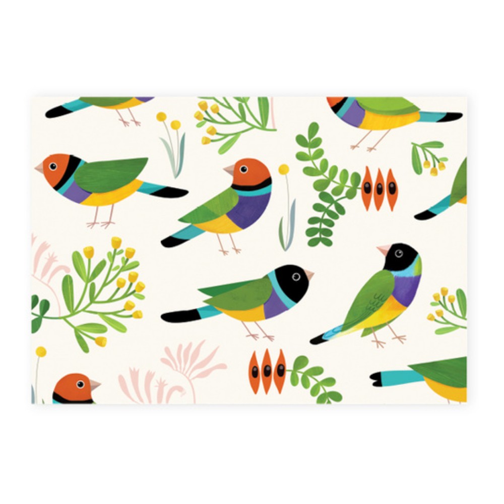 Folded Wrapping Paper - Desert Finches image 0