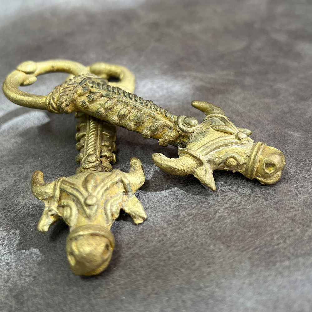 Brass Tribal Bull Bottle Opener image 0