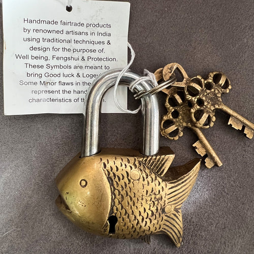 Brass Fish Padlock image 0