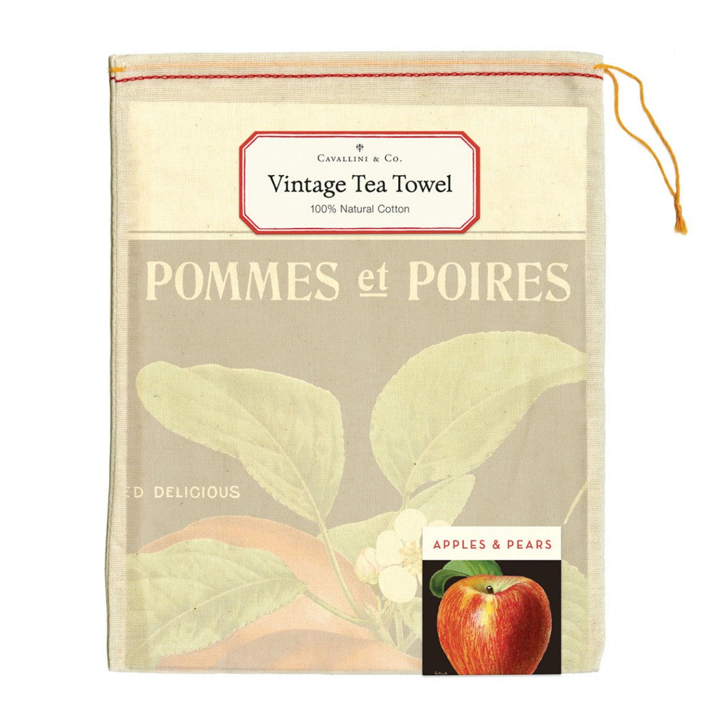 Vintage Tea Towel - Apples & Pears image 1