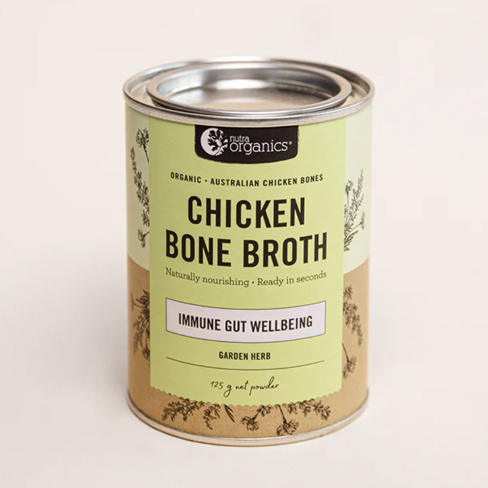 Nutra Organics Chicken Bone Broth Garden Herb 125g image 0