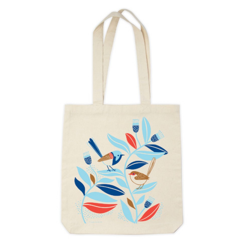 Certified Organic Cotton Tote Bag - Peaceful Wrens image 0