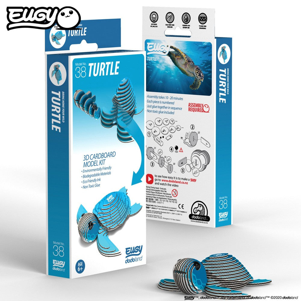 Eugy 3D Cardboard Model Kit - Turtle image 1
