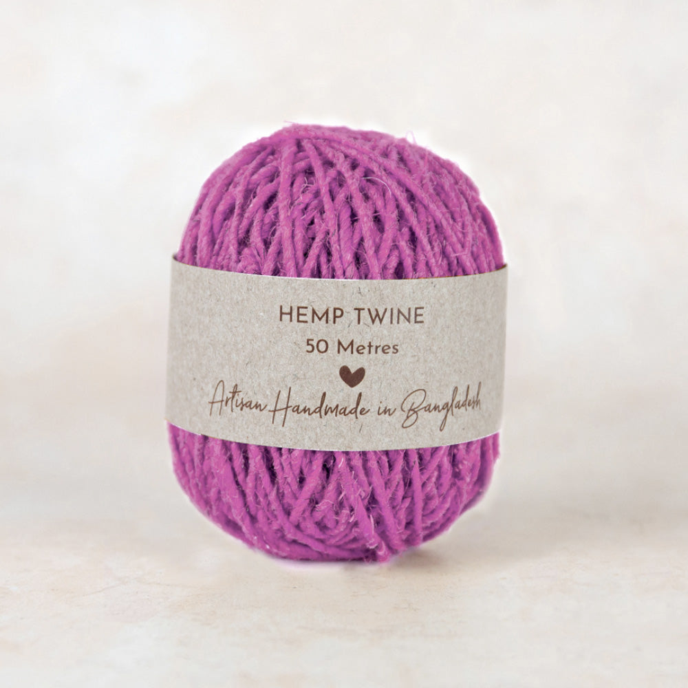Fair Trade Handspun Hemp Twine 50m Crimson image 0