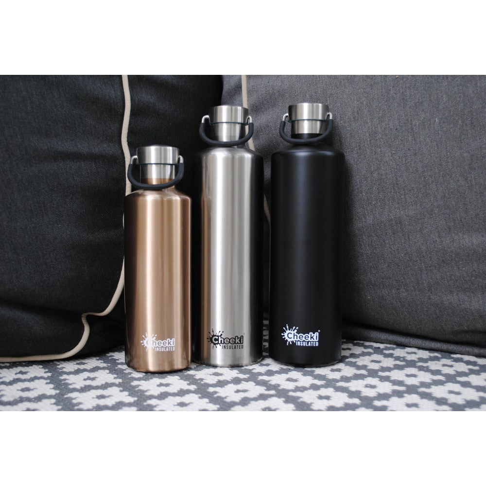 Cheeki Stainless Steel bottle - Matte Black 1Ltr image 1