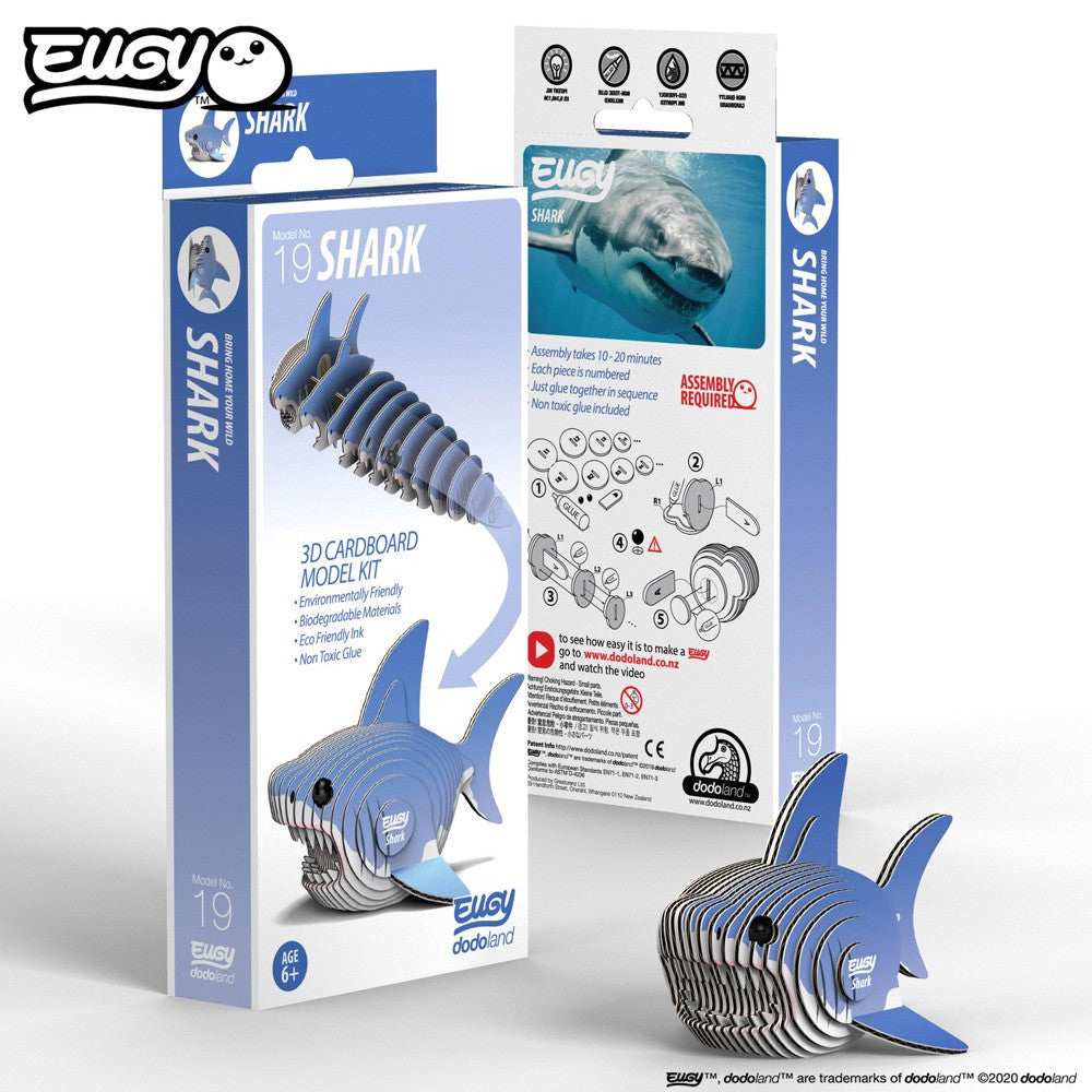 Eugy 3D Cardboard Model Kit - Shark image 1