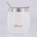 Cheeki Stainless Steel Insulated Wine Tumbler - White 220ml with Straw image 0