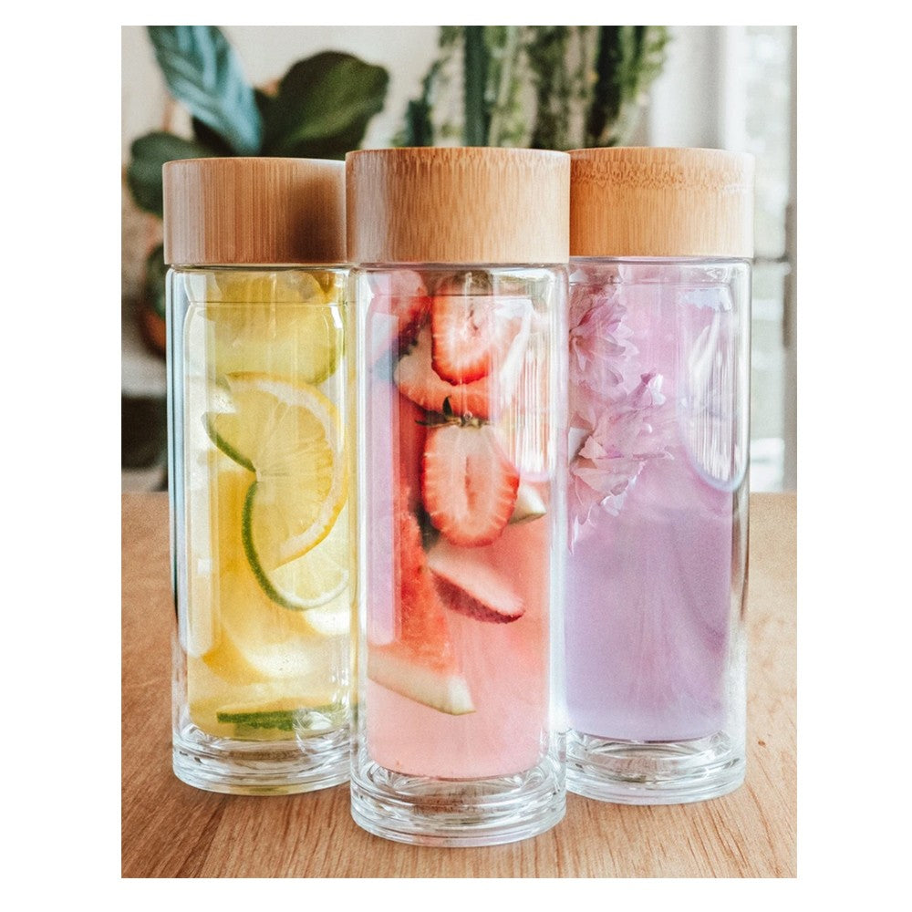 Sustainable Double Walled Glass Flask 350ml image 1
