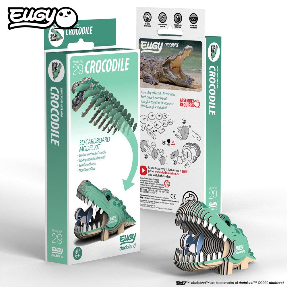 Eugy 3D Cardboard Model Kit - Crocodile image 1
