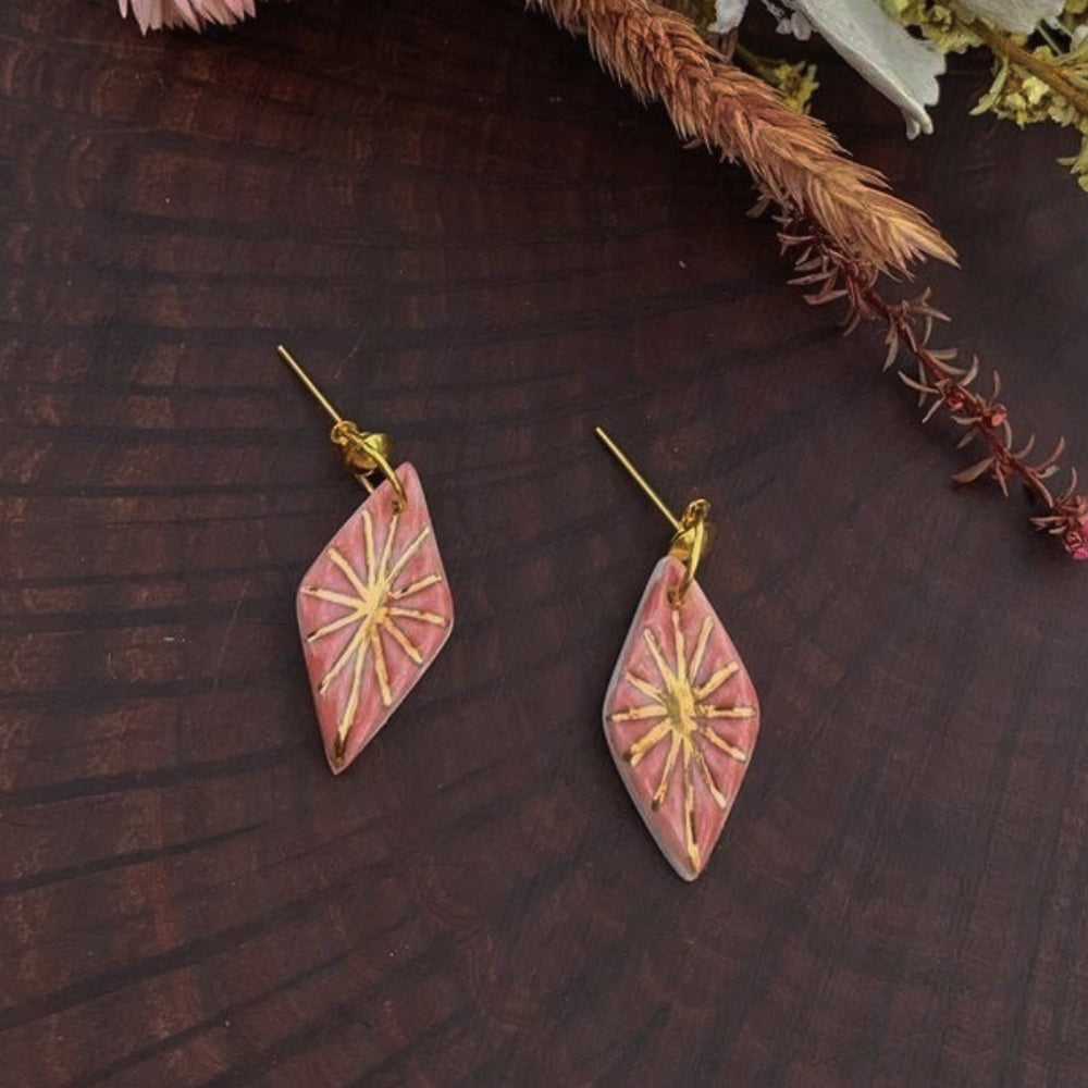 Handcrafted Pink Cleo Earrings image 0