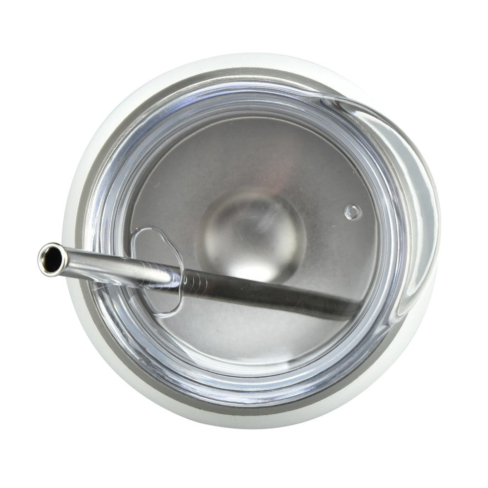 Cheeki Stainless Steel Insulated Wine Tumbler - Rich Black 320ml with Straw image 1