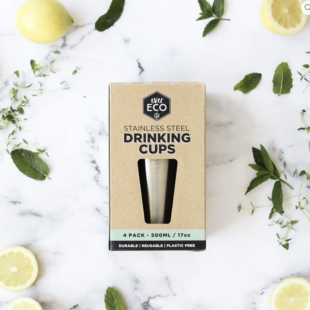 Ever Eco Stainless Steel Drinking Cups 4 x 500ml image 0