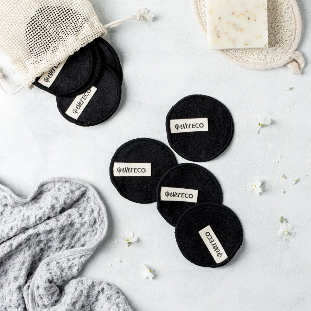 Reusable Bamboo Facial Pads - 10 Pack Black image 0