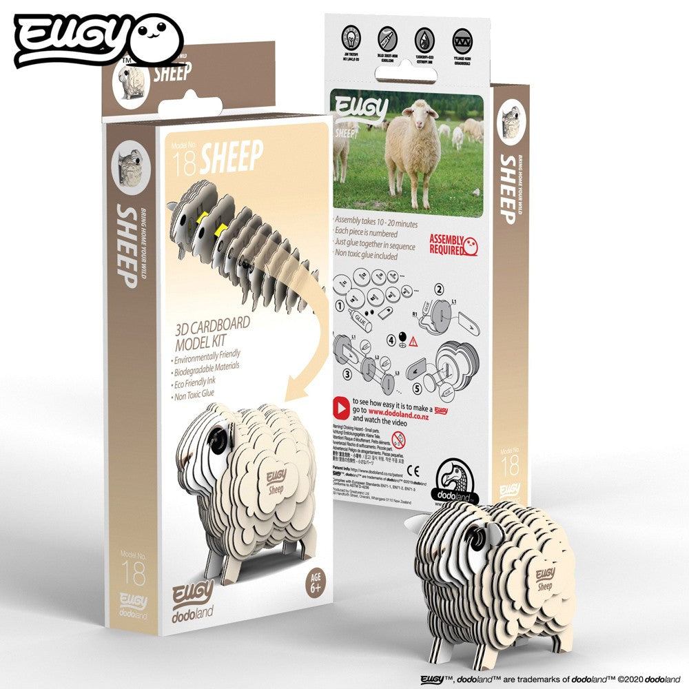 Eugy 3D Cardboard Model Kit - Sheep image 1