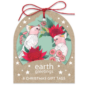 Earth Greetings Gift Tags 8pk Pink Cockatoo