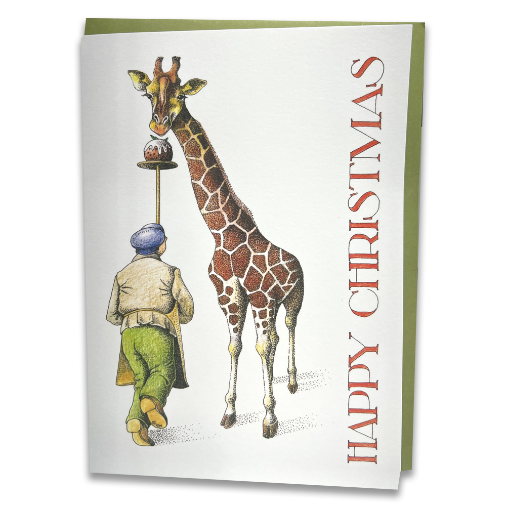 Christmas Card - Even Giraffe's Deserve Pudding