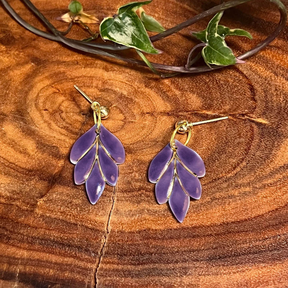 Handcrafted Purple Calla Earrings