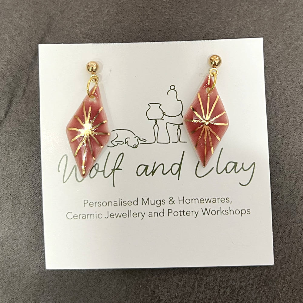 Handcrafted Pink Cleo Earrings - Image 2