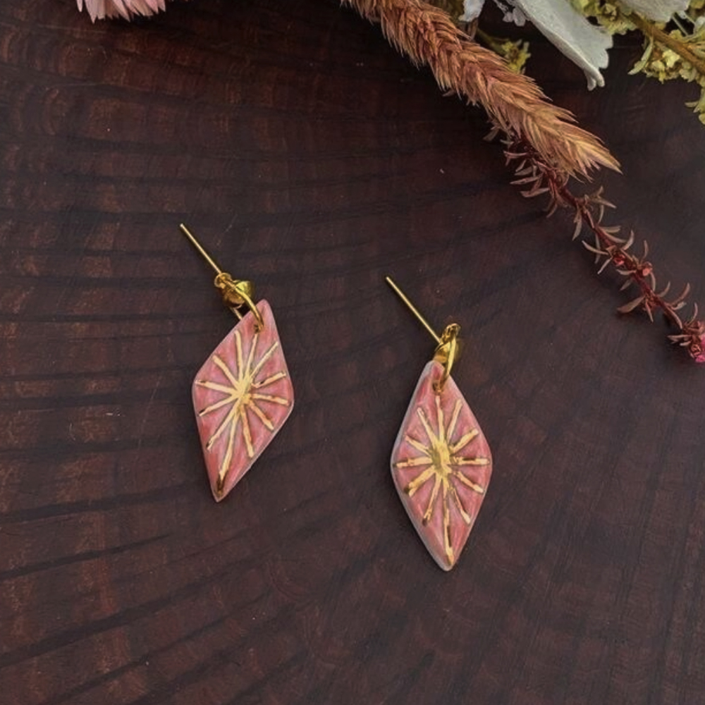 Handcrafted Pink Cleo Earrings