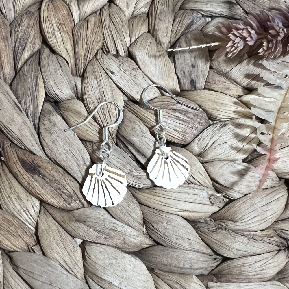 Handcrafted White Shell Earrings